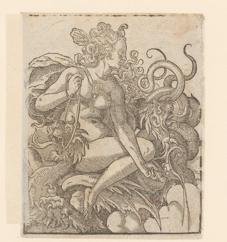 Medea carried by dragons, anonymous, Jost Amman, 1580 Canvas Print