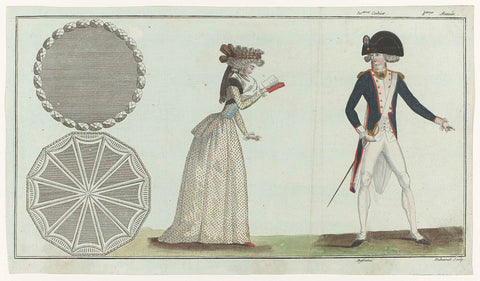 The First Fashion Magazine, A.B. Duhamel, 1789 Canvas Print