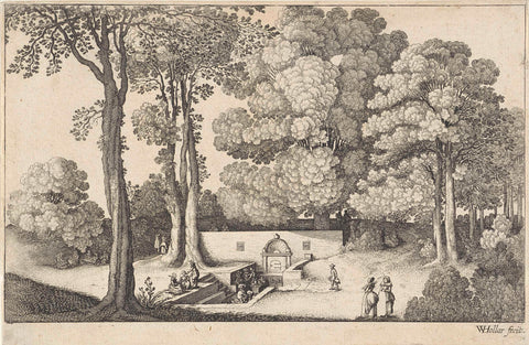 Mineral spring at Spa, Wenceslaus Hollar, 1625 - 1677 Canvas Print