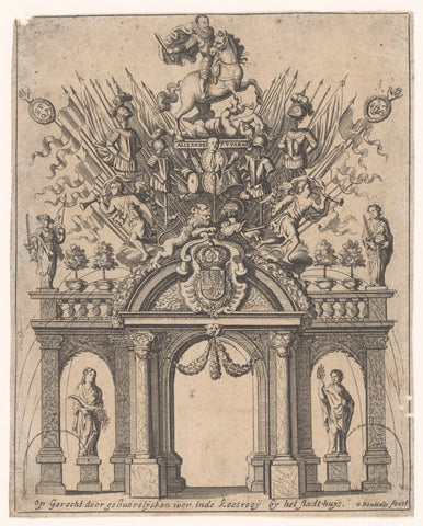 Triumphal Gate erected by the brothers of the Cathedral of Our Lady, Gaspar Bouttats, in or before 1685 Canvas Print