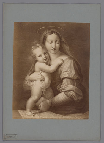 Photo reproduction of an engraving after the painting Madonna and Child by Raphael [Galleria Borghese, Rome?], anonymous, c. 1870 - c. 1890 Canvas Print