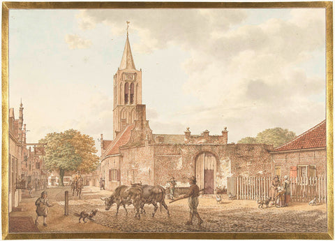 Straattafereel in Beverwijk, Jacob Cats (1741-1799), 1793 Canvas Print