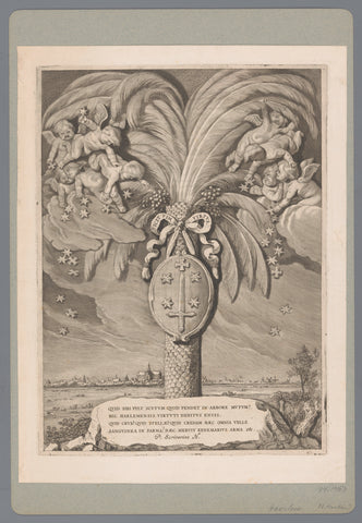 Date palm with the city arms of Haarlem, Cornelis Visscher (II), 1648 Canvas Print