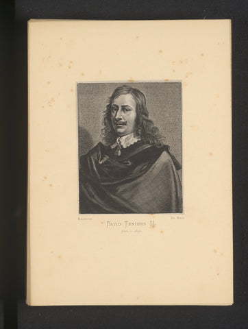 Reproduction of an engraving of a portrait of Peter van Lint by Pieter de Jode (II), Joseph Maes, c. 1872 - in or before 1877 Canvas Print