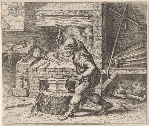 Fable of the Blacksmith and the Dog, Aegidius Sadeler, 1608 Canvas Print