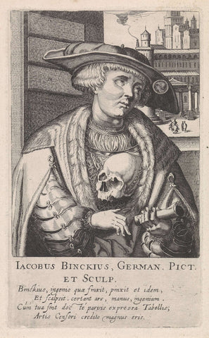 Portrait of Jakob Binck, Simon Frisius, 1610 Canvas Print