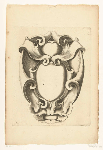 Cartouche with three compartments, Jacob Lutma, c. 1654 - c. 1678 Canvas Print