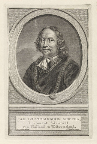 Portrait of Jan Corneliszoon Meppel, Jacob Houbraken, 1796 Canvas Print