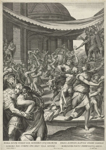 Sabine virgin robbery, Aegidius Sadeler, 1580 - 1629 Canvas Print