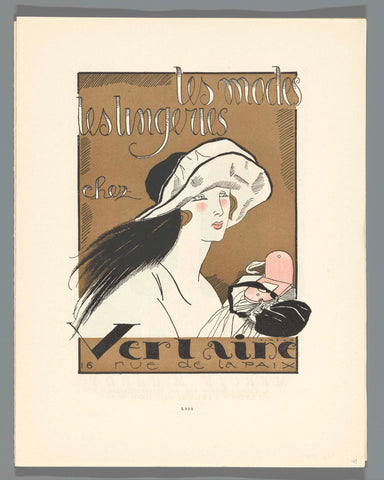 Gazette du Bon Ton, 1920 - No. 7, p. LIII: Les modes, les lingeries chez Verlaine, Fernand Siméon, 1920 Canvas Print