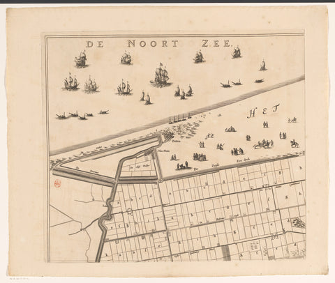 Map of the Zijpe- en Hazepolder (part top left), Reinier van Persijn, 1665 - 1760 Canvas Print