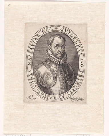 Portrait of William I, Prince of Orange, Hieronymus Wierix, 1579-1583 Canvas Print