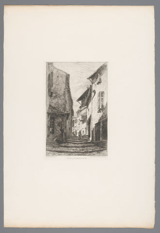 View of a street in Mâcon, Alfred Louis Brunet-Debaines, 1875 Canvas Print