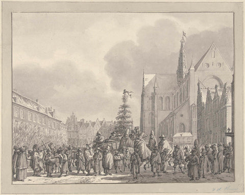 Arrival of Frenchmen at the Grote Markt in Haarlem, 1795, Vincent Jansz. Van der Vinne, 1795 Canvas Print