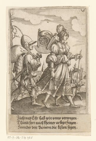 Marketenster en jongen met een dode haan, Virgilius Solis, 1524 - 1562 Canvas Print