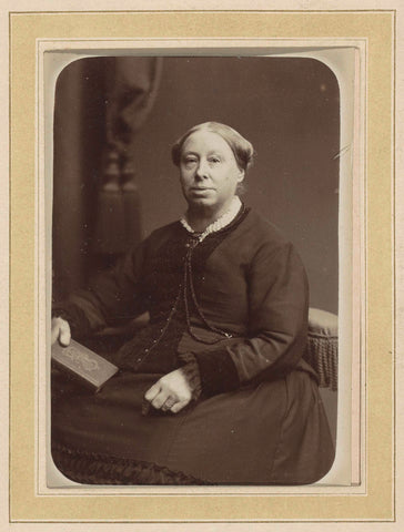 Portrait of a seated woman with a necklace and a book, Willem Gerhardus Kuijer, 1862 - c. 1900 Canvas Print