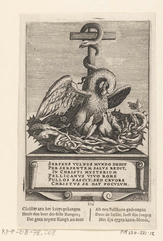 Pelican and the copper serpent, 12, anonymous, 1639 - 1699 Canvas Print