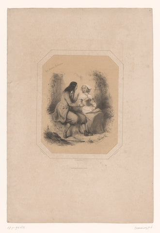 Twee Bretonse geliefden, Émilien Desmaisons, c. 1845 Canvas Print