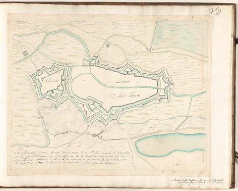 Map of Zoutleeuw, 1705, Samuel Du Ry de Champdoré, 1705 Canvas Print