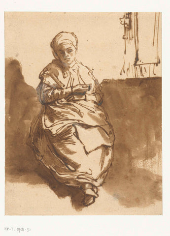 Young Woman Seated by a Window (Saskia?), Rembrandt van Rijn, c. 1638 Canvas Print