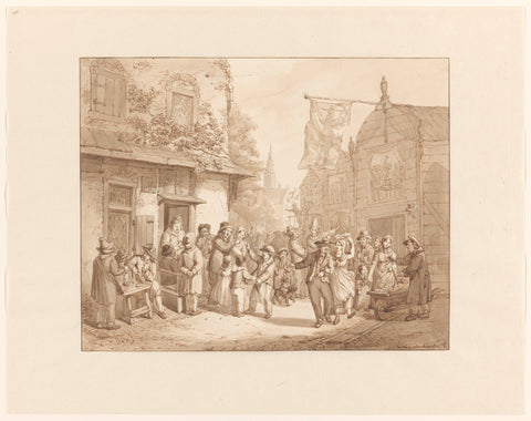 Kermis, David van der Kellen (1804-1879), 1840 Canvas Print