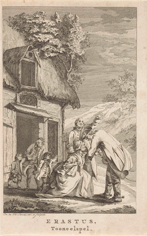 House of Erastus with his children, wife and old servant, Izaak Jansz. de Wit, 1777 Canvas Print