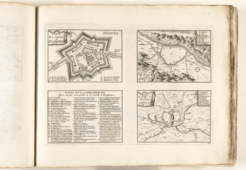 Maps of the citadel of Perpignan and of other places in Languedoc-Roussillon, ca. 1702, anonymous, 1702 - 1703 Canvas Print