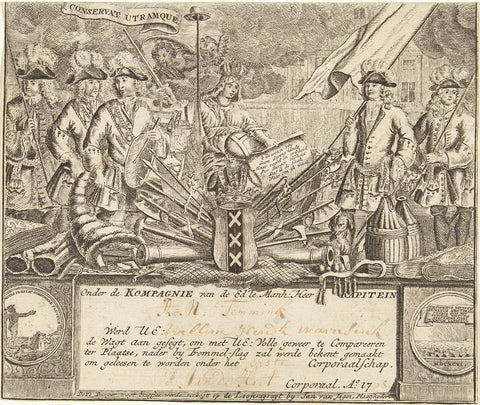 Archer's note for Willem Hendrik Warnsink, 1768, Jan van Jagen (possibly), 1768 Canvas Print