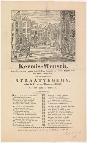 Kermisprent van de Amsterdamse straatvegers, 1847, anonymous, 1847 Canvas Print