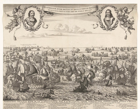 Four-Day Battle, 1666, Pieter Hendricksz. Schut, 1666 Canvas Print