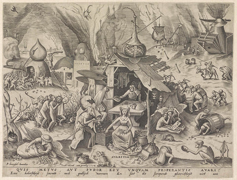 Avarice, Pieter van der Heyden, 1558 Canvas Print