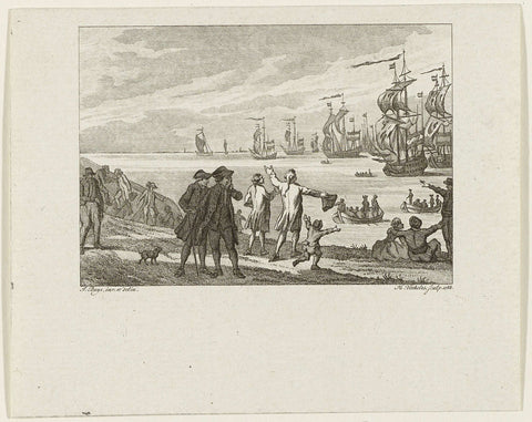 Return of the Dutch fleet after the battle of Doggersbank, 1781, Harmanus Vinkeles, 1788 Canvas Print