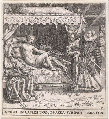 Whore seduces man, Johann Theodor de Bry, 1596 Canvas Print