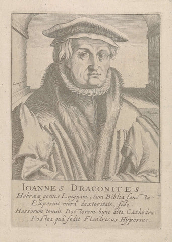 Portrait of Johann Draconites, Simon Frisius, c. 1610 Canvas Print