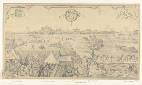 Siege of Alkmaar in 1573, as seen from the south, Bernardus Gerardus ten Berge, 1861 Canvas Print