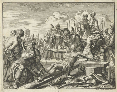 Crucifixion of Christ, Jan Luyken, 1685 Canvas Print