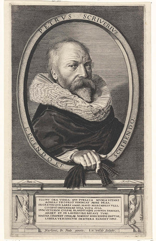 Portrait of Petrus Scriverius, Jan van de Velde (II), 1626 Canvas Print