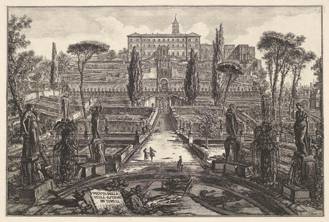 Villa d'Este in Tivoli, Giovanni Battista Piranesi, 1748-1778 Canvas Print