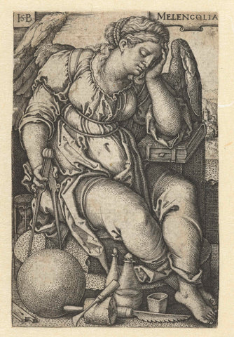 Melancholie, Hans Sebald Beham, 1539 Canvas Print