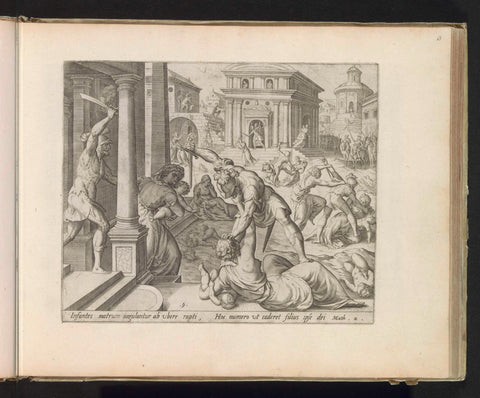 Infanticide at Bethlehem, Johann Sadeler (I), 1585 Canvas Print