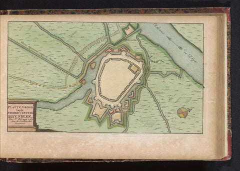 Map of Rheinberg, anonymous, 1735 Canvas Print