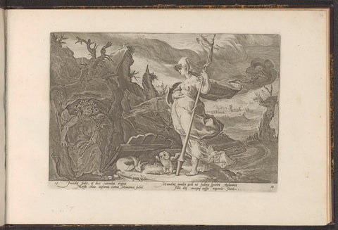 Minerva Asks Envy to Kindle Jealousy in Aglauros, Hendrick Goltzius (workshop of), 1728 Canvas Print