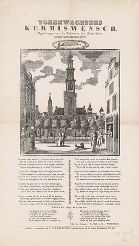 Kermisprent van de torenwachters van de Oude Kerk te Amsterdam, ca. 1840-1870, anonymous, 1840 - 1870 Canvas Print