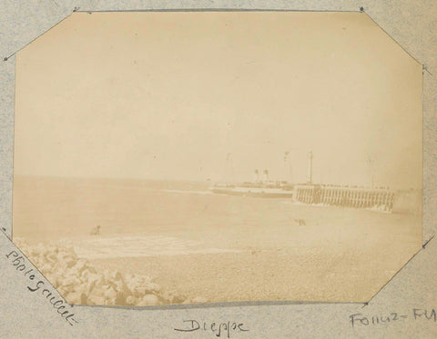 Beach at Dieppe with in the background an incoming ship, Gaillet, c. 1890 - c. 1900 Canvas Print