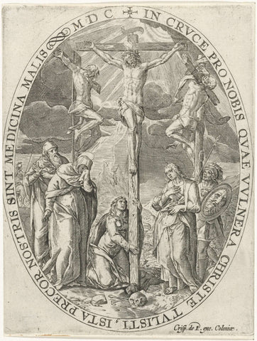 Crucifixion of Christ, Crispijn van de Passe (I), 1600 Canvas Print