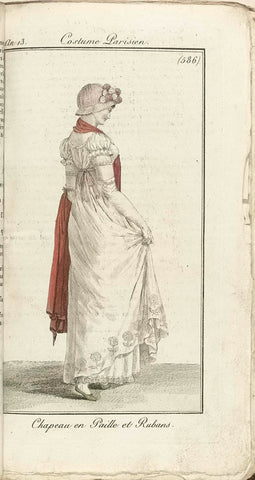 Journal des Dames et des Modes, Costume Parisien, 1805, An 13 (586) Chapeau en Paille et Rubans, anonymous, 1805 Canvas Print