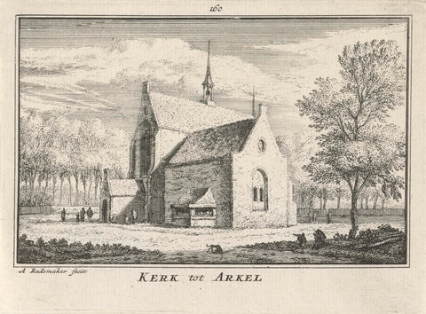 View of the church in Arkel, 1631, Abraham Rademaker, 1727 - 1733 Canvas Print