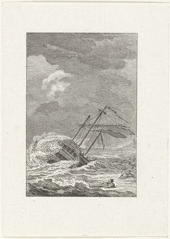 Shipwreck of the Overhout, 1777, Reinier Vinkeles (I), 1780 - 1795 Canvas Print