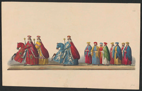 Costumed procession of 1841: horsemen (sheet XIII), anonymous, 1841 Canvas Print