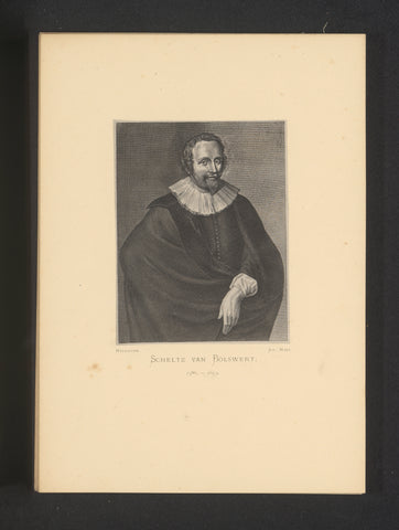 Reproduction of an engraving of a portrait of Schelte Adamsz. Bolswert by Adriaen Lommelin, Joseph Maes, c. 1872 - in or before 1877 Canvas Print